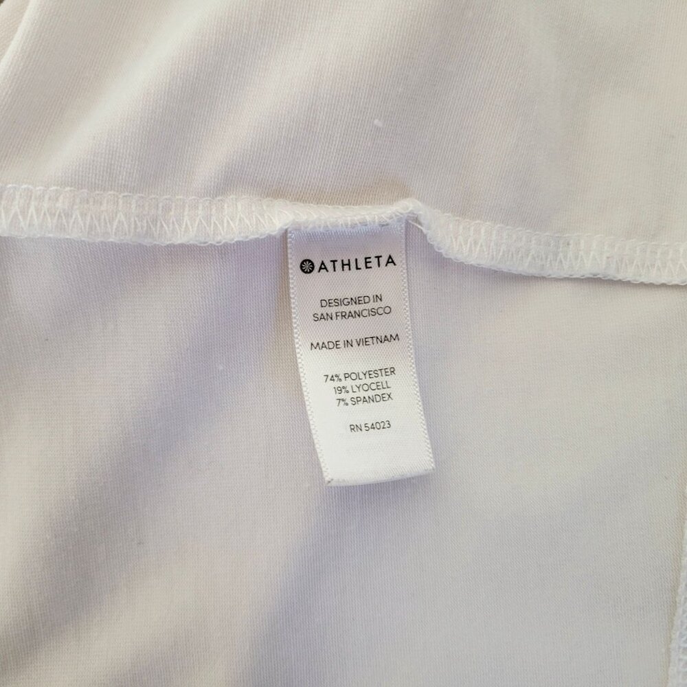 Athleta Women's Long Sleeve White Open Twist Back Top Size S - Picture 4 of 4